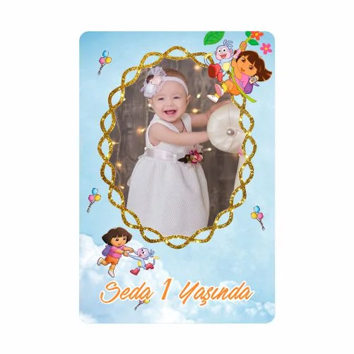 Dora Temalı Doğum Günü Magneti